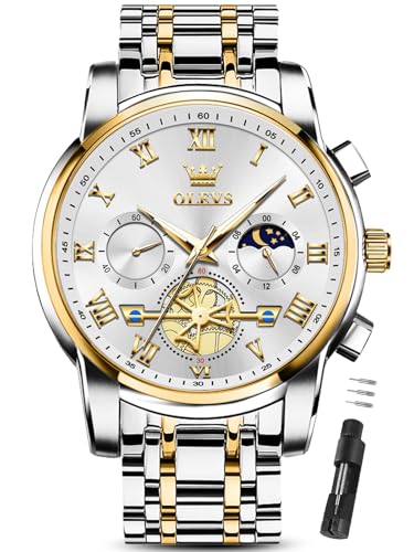 Image of OLEVS Watch Men Luxury Dress Stainless Steel Date Analog Watch Waterproof