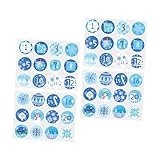 CHICAMPERA 20fogli Adesivi Natale Con Numeri Conto Alla Rovescia Con Fiocchi Per Decorazioni Sacchetti Regalo Patinata Sicura Per Festa e Calendario Avvento