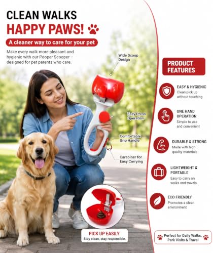 Image of Pets Empire Poop Scooper for Large Small Dogs | Dog Potty Picker | Portable Dog Poop Pickup | Potty Animal Waste Cleaner, Sanitary Dog Waste Pick Up Dispense with Steel Lock (PawScoop)