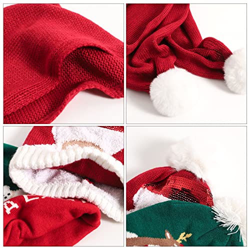 Kids' Knit Beanie Hat with Scarf & Pom Pom - Winter Ski Hat for Boys & Girls - Christmas Theme3