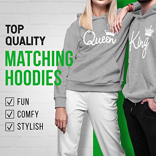 Couple Matching Outfits King & Queen Script Popular Hoodie Set 12