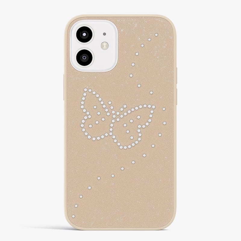 Image of ZR014 for iPhone 11 Back Case Cover | Diamond Butterfly Sparkel Design Slim Fit | Camera Protection | Shockproof TPU Case - Brown