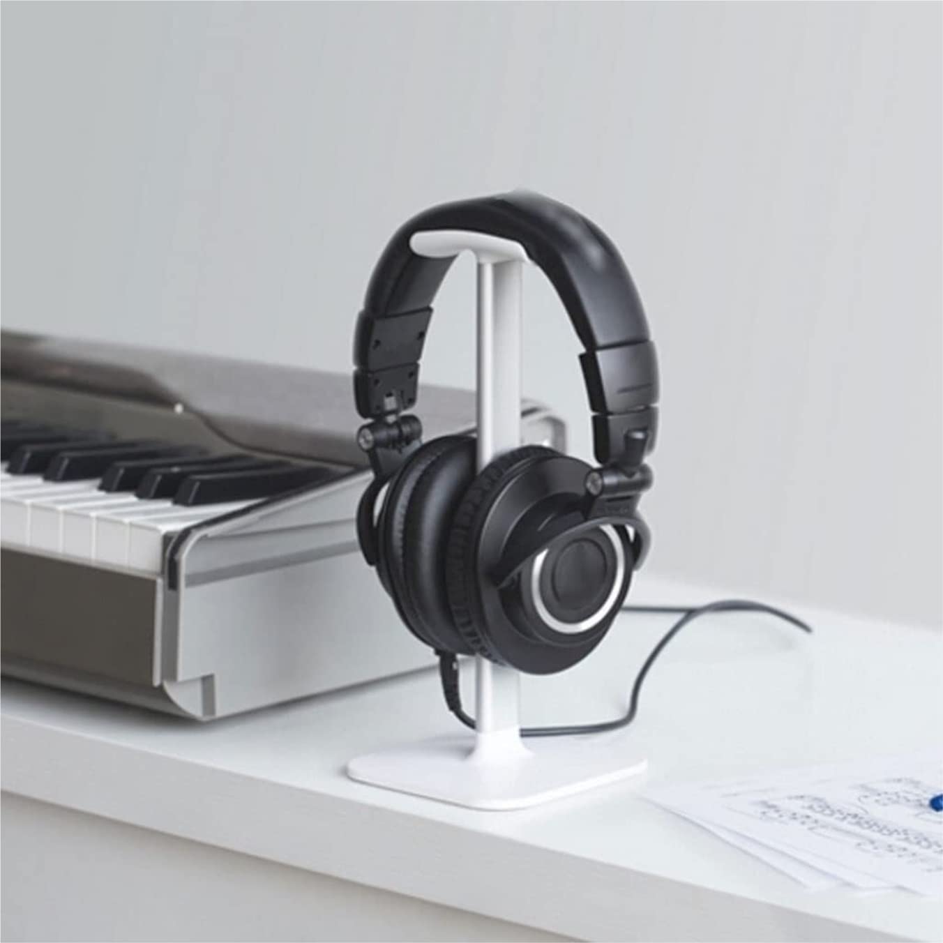 Supporto per Cuffie Supporto per Cuffie in Silicone Metallico Supporto per Cuffie Semplice Adatto A Tutti I Supporti per Auricolari Supporto Cuffie(White)