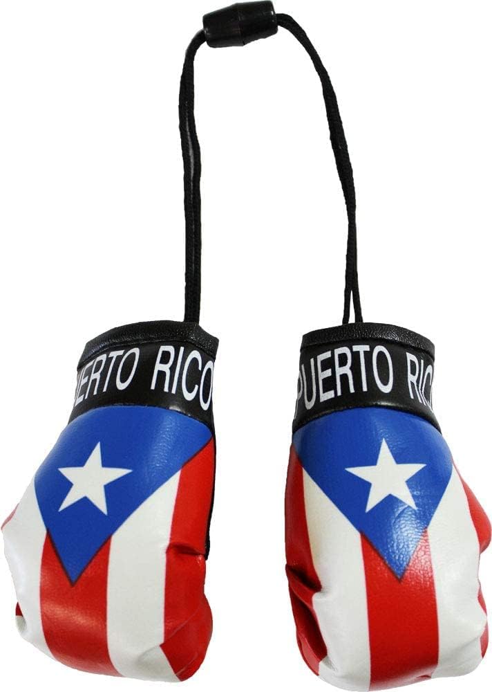 Puerto Rico car flag and boxing glove window hanging set car Puerto Rican flags accessories combo pack