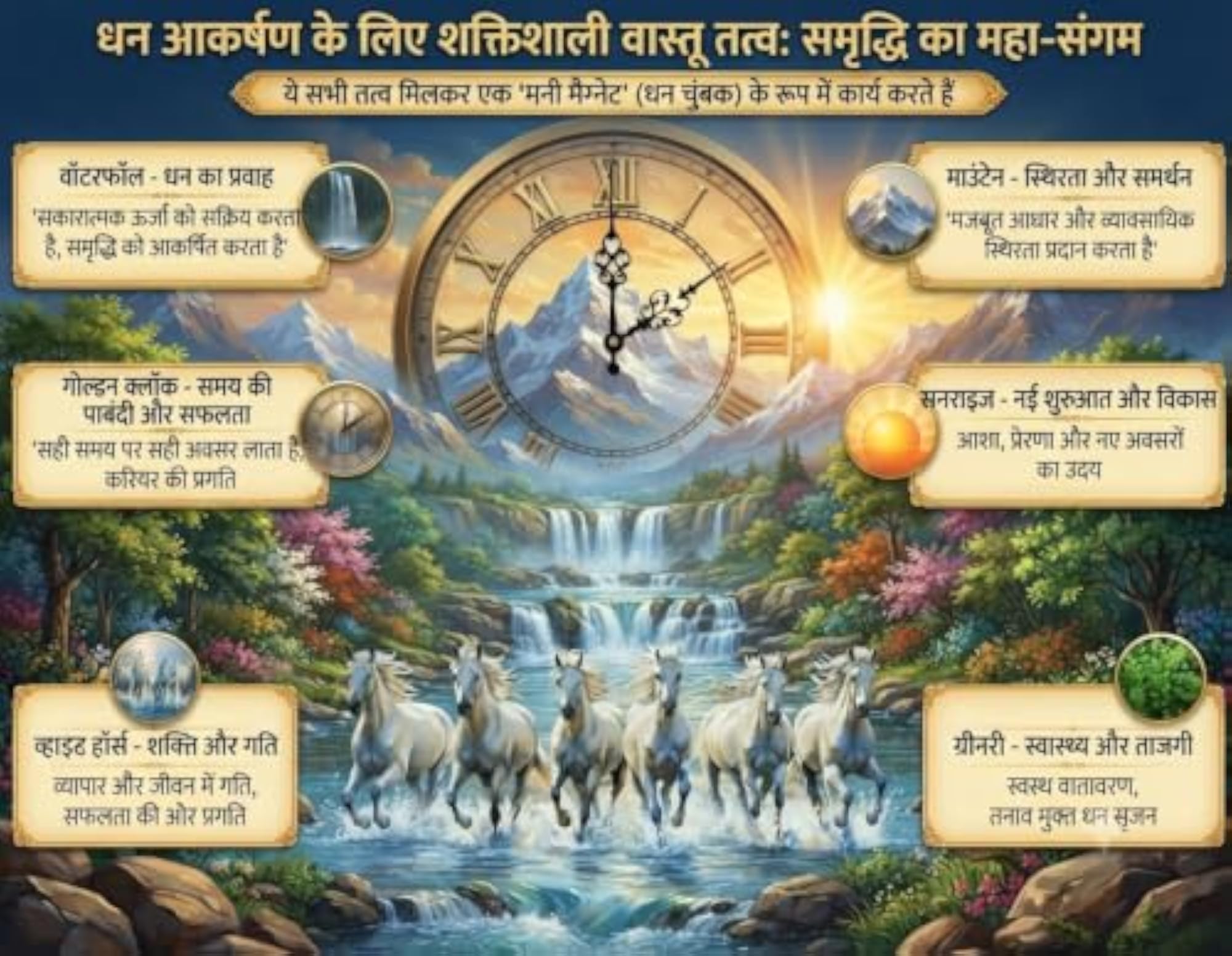 Vastu Wall Clock Large Size with Positive Design