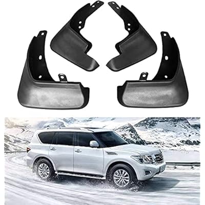 4 Pcs Car Mud Flaps for Patrol Y62 Qx80 2011 2012 2013 2014 2015 2016 2017 2018 2019, Front Rear Splash Guards Protector Styling Body Wheel Accessories