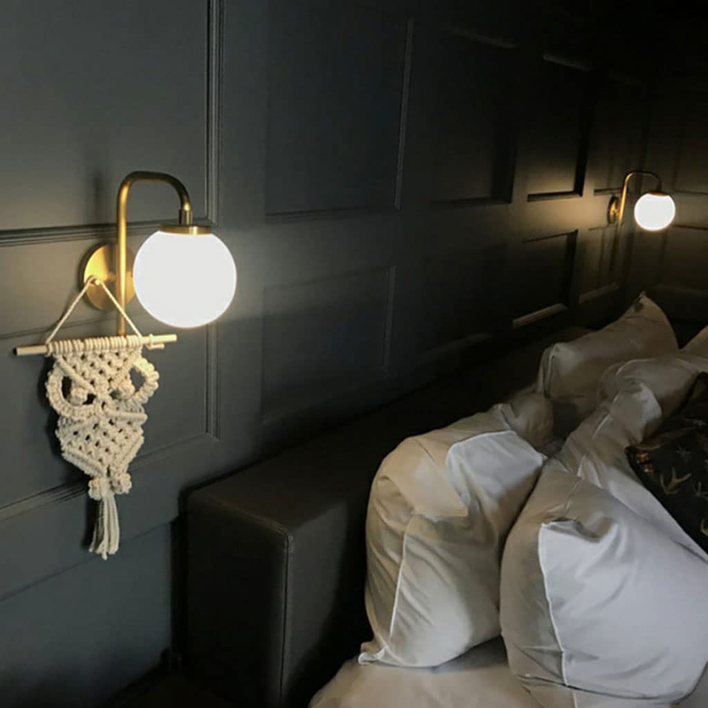 Yulakes Uil Macramé Wandtapijt - Handgemaakte Wanddecoratie van Katoen - Boheems Geweven Huisdecoratie - Boho Woondecoratie in Beige