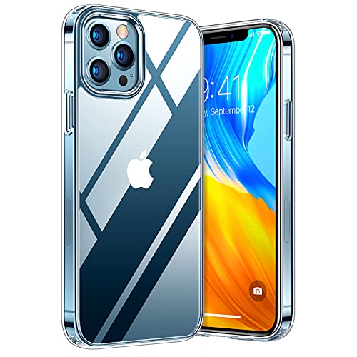 TORRAS Military Diamond Clear Case, [Never Yellowing] 5X Shockproof Military Protection, Slim Thin Hard Back Anti-Explosion with Soft TPU Bumper Cover Protective, Clear