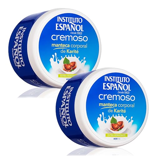 Instituto Español Crema Corporal Hidratante Vitamina A, D, E, F, Crema Hidratante con Manteca De Karité De Cuerpo, Cuidado Piel Seca, Agrietada, Set 800ml