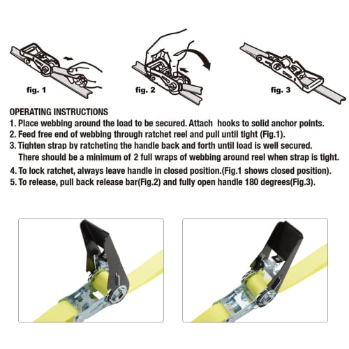 Xstrap Standard Ratchet Tie Down Straps - 8Pk - 1'' X 10 Ft - 900 Lb Break Strength Cargo Straps For Moving Appliances, Lawn Equipment, Motorcycle #TOP2
