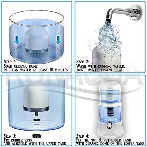 Replacement Ceramic Dome Water Filter 0.2 To 0.5 Micron For Countertop & Water Coolers. First Stage Of Filtration, Traps All Impurities (Set Of 3) #TOP4