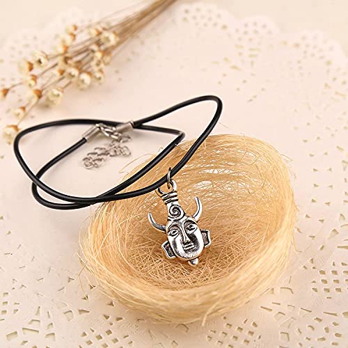 VDStore - Supernatural Necklace Samulet Dean Winchester Jensen Ackles Amulet Bull Horn Pagan Buddha Pendant Vintage Jewelry SPN Wholesale (Antique Silver Plated)