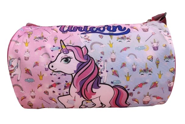 Duffle Bag For Girls (1 pcs) Unicorn Duffle Bag For kids | Whimsical and Sturdy Bag | Best for Travel and Play | Return Gifts Birthday Party For Kids (pink)-image-20
