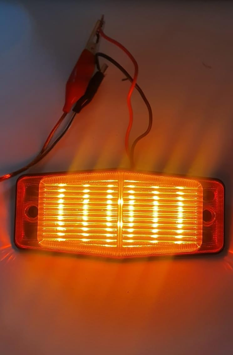 4 Feux de Pénétration LED 12V-24V Orange Ambre Feu à éclats Flash Clignotant Stroboscopique Éclairage d'Urgence Lumière de Secours Calandre pour Camion Poids Lourds Utilitaire Véhicule Industriel