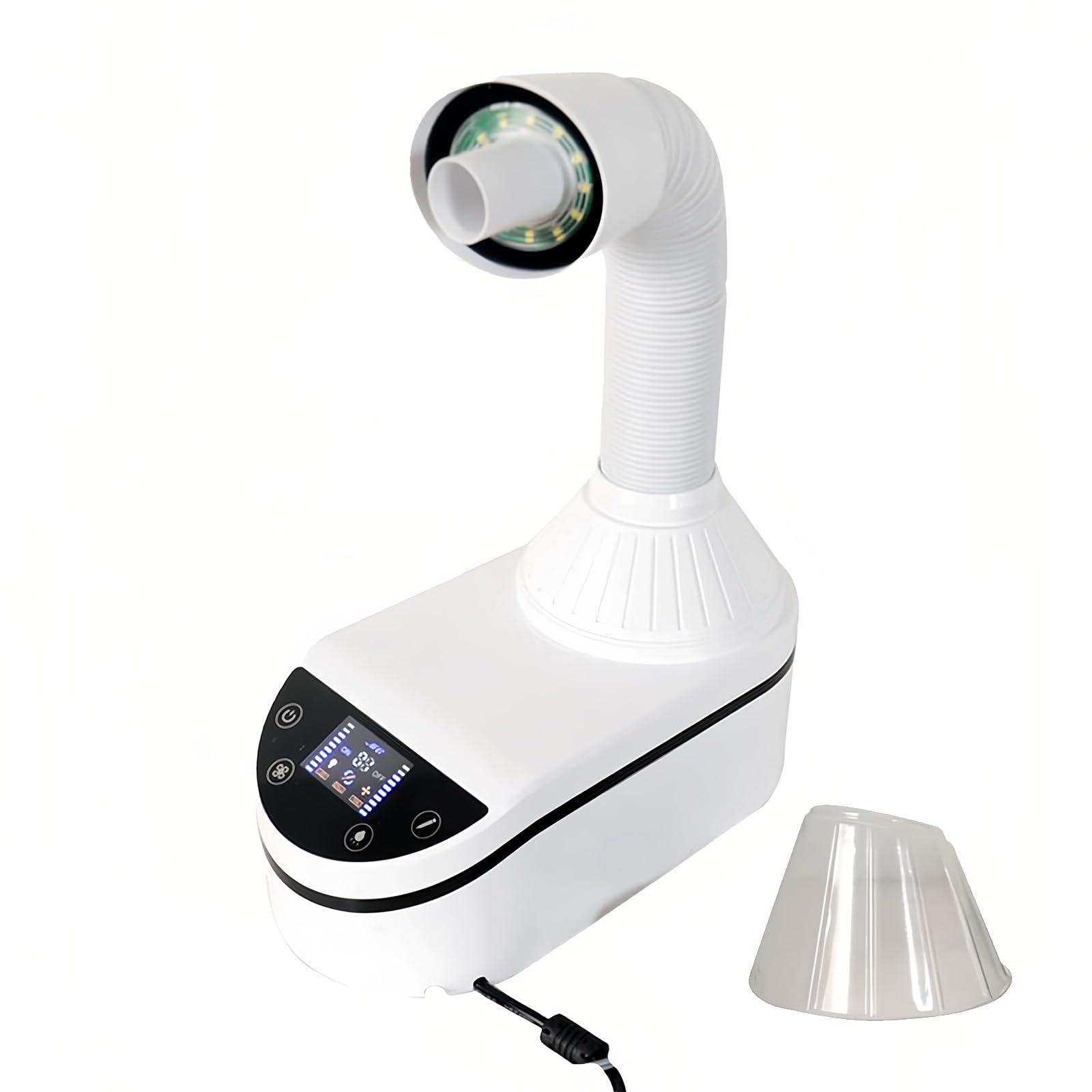 Próżnia kolektora do paznokci, silnik bezszczotkowy 230W ze światłem LED, regulowane ssanie, filtr węglowy wielokrotnego użytku, 360 wąż do stacji manicure salonu