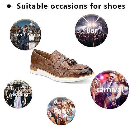 Meijiana Men's Classic Loafers Shoes Faux Leather Loafers Wedding Dress Shoes4