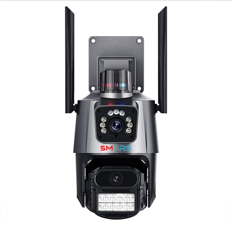 smars 4+4MP Dual Lens 1920P UHD 4G SIM Based PTZ Security Camera | Pan Tilt Outdoor Indoor IP66 Level Waterproof CCTV Camera with Color Night Vision, Motion Detection-image-26