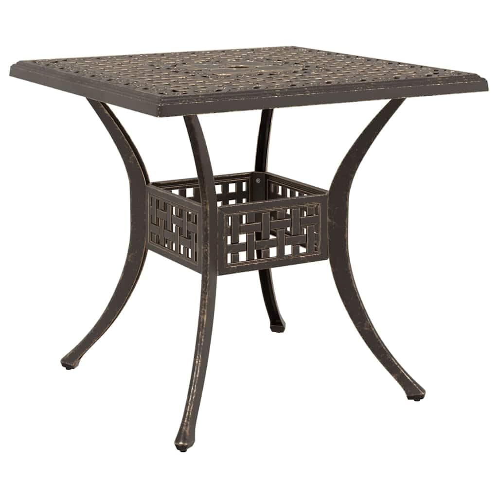 Ensemble de 5 meubles de jardin traditionnels en fonte d'aluminium avec 1 table de 80 x 80 cm et 4 chaises, salon à manger classique pour terrasse et jardin