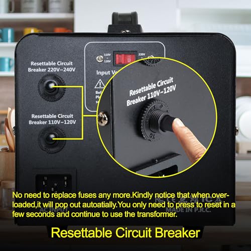 Yinleader 2000W Voltage Converter Transformer(110V to 220V OR 220V to 110V) 2000 Watt Step Up/Down Converter 110/120 Volt - 220/240 Volt w/US Power Cord,Circuit Breaker Protection (VTUS-2000)3