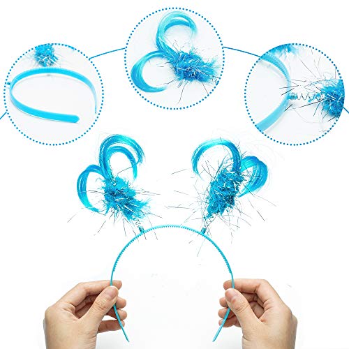 image for no-branded Icasy 6 Packs of Feathers and Ponytail Headband, Halloween 