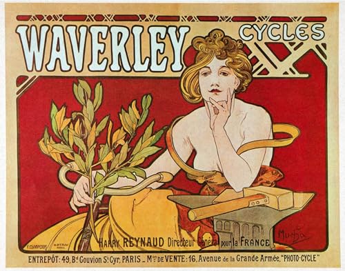 Pintura mural SERENDIPITP de Alphonse Mucha para decoración de salón y dormitorio en 60x90cm