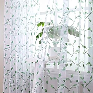 Tollpiz Leaves Short Sheer Tier Curtains Green Leaf Embroidery Kitchen Half Curtain Rod Pocket Voile Faux Linen Embroidered Leaves Curtains for Bathroom, 30 x 24 inches Long, Set of 2 Panels Tollpiz Leaves Short Sheer Tier Curtains Green Leaf Embroidery Kitchen Half Curtain Rod Pocket Voile Faux Linen Embroidered Leaves Curtains for Bathroom 30 x 24 inches Long Set of 2 Panels