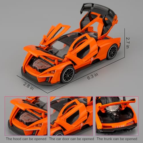 Modelo de Auto McLaren Senna 1:32 en Metal Naranja miniatura 2