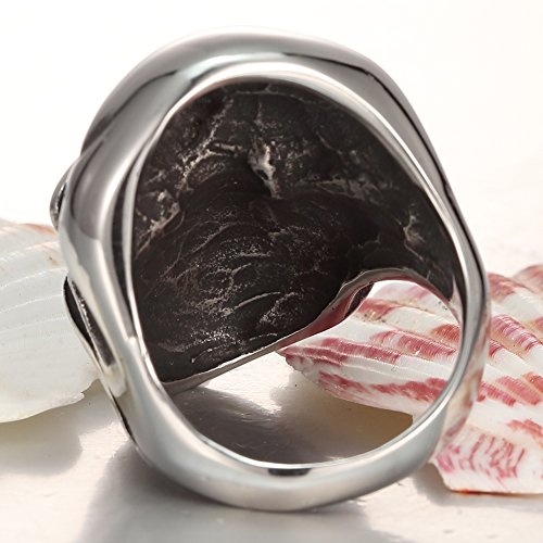 Mowen Jewelry Mens Stainless Steel Colorful Epoxy American Flag Mask Skull Rings/Devil Skull Heavy Ring,Sizes7#-15# (7) #TOP4
