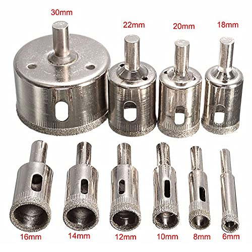 Juego de brocas para vidrio de 10 piezas 6mm-30mm miniatura 3