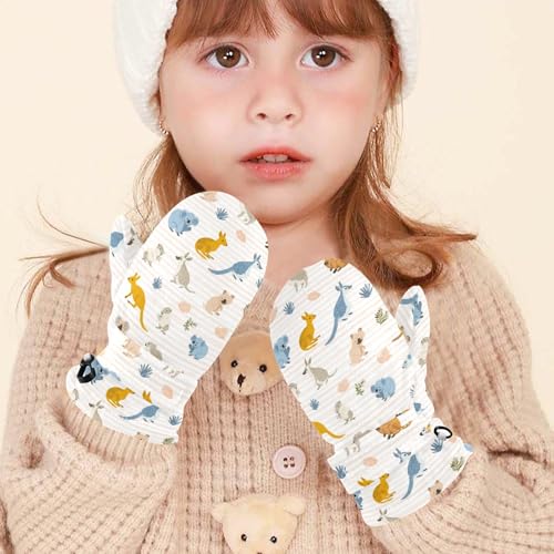 Image of Plaaee Early 1990s Pattern Kids Glove Warm Mitten Winter Favor for Toddler Boys and Girls Children Cold Weather Gloves