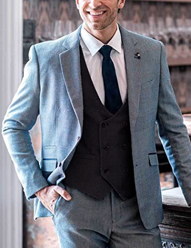 Coofandy Men's Slim Fit Dress Suits Double Breasted Solid Vest Waistcoat,Black,Medium #TOP1