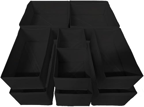 Miniatura 10 de Organizador de cajones, 12 cubos organizadores de aparador, organizador plegable de armario y divisores de almacenamiento de cajones para ropa, ropa