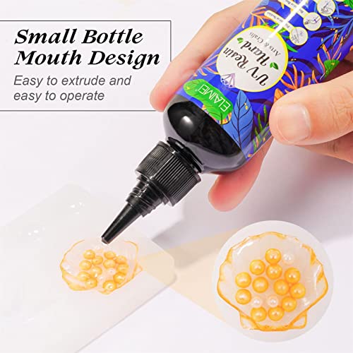 Resina UV transparente,100ml Cura Dura Cristalina | Cola resina transparente para artesanato/Fundiçã