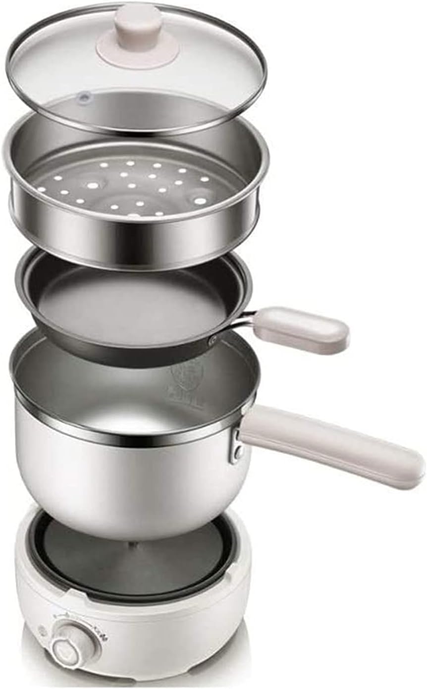 Olla Eléctrica 1.2L con Vaporera de Acero Inoxidable y Control de Temperatura