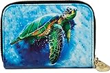 Fig Designs RFID Secure Armored Zipper Wallet - Sea Turtle, 4.5x3x1
