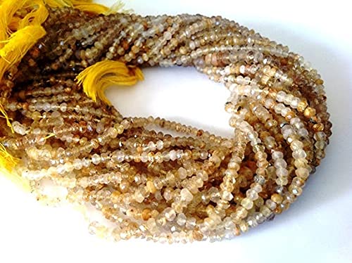 Quartz rutilé doré naturel perles fines 3mm pour réparer et personnaliser des bijoux