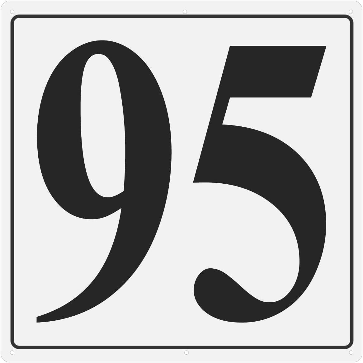 PATIKIL Large Metal Number Sign, 12"x12" Aluminum Number 95 Sign Plate Area Marker Parking Weather-Resistant Signs for Indoor Outdoor Use