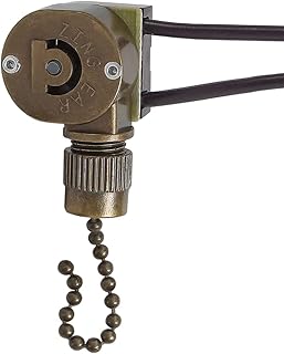 Ceiling Fan Light Switch Metal Zing Ear ZE-109M,Two-Wire ON-Off Pull Chain Switch, Compatible with Hunter Ceiling Fan Light (Bronze)