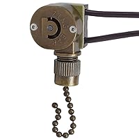 Vista 8 de Zing Ear ZE-109M - Interruptor de cable de cadena para ventiladores de techo, lámparas y luces de pared, interruptor de cadena de tracción de latón
