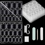 600 Stk Nagelklebestreifen, 40 Blatt Doppelseitig Jelly Nagelklebestreifen Transparent 15 Größen Adhesive für Die Maniküre