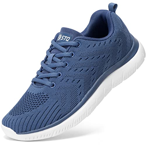 Stq Women's Fashion Sneakers Lightweight Mesh Athletic Tennis Sports Walking Shoes With Memory Foam Denim Blue Us 6 #TOP8