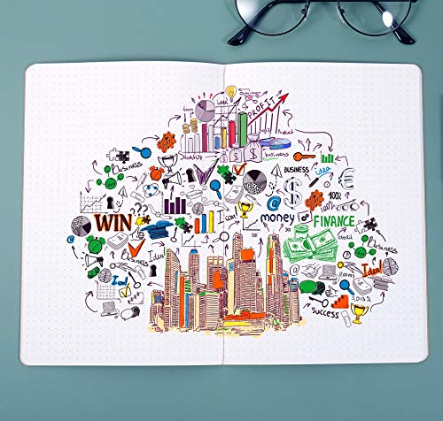 Xyark Large Colorful Dot Grid Notebook Journals Bulk With Thick Dotted Grid Paper, 60 Pages, 8.5X11 Inch, Composition Diary Subject Notebooks Planner For Traveler Student Office, Journal Set, 12 Pack #TOP2