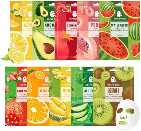 10-Piece Hydrating Face Mask Set - Moisturizing Sheet Masks For All Skin Types, Overnight Skincare