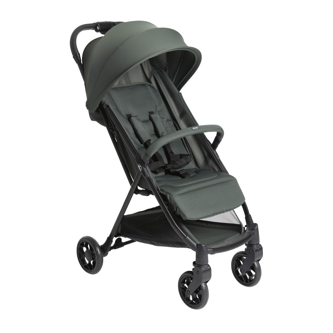 Chicco Urbino Kinderwagen Ab Geburt bis 4 Jahren (max. Belastbarkeit 25 kg), Praktisch und leicht, Zusammenklappbarer Buggy,Einhandverschluß, Verstellbare Rückenlehne und Fußstütze, Verdeck, Grün