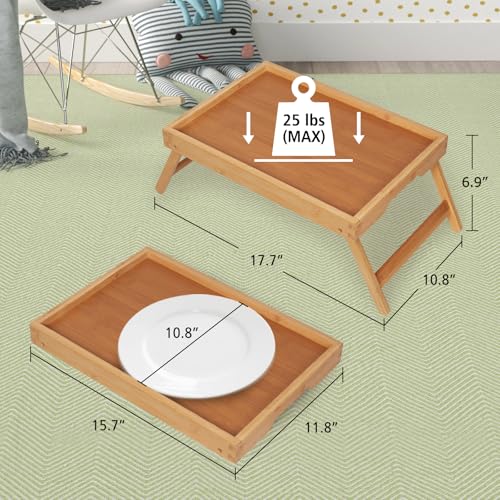 28% Off Artmeer Bamboo Bed Tray Table with Folding Legs - Image 5