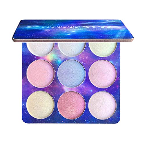 BKSYOFU 9 colores 1pc maquillaje natural brillo sombrero sombra de ojos paleta shimmer resaltador cara contorno reparación cosmético