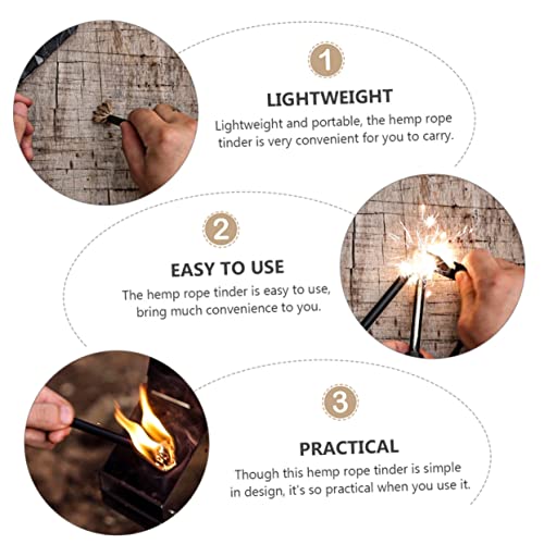 KOMBIUDA 2 Unidades Fusível Tubo De Isca Cordão De Isca De Juta Pavio De Cera Iniciadores De Fogo Pa