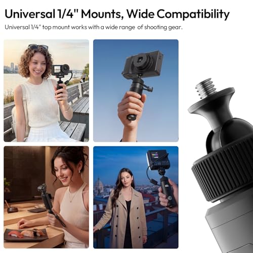 Image of ULANZI MA94 Mini Charging Battery Handle Compatible with DJI Osmo Pocket 3, 1300mAh Extended Battery Grip with Type-C Pass-Through Charging, Lightweight Vlog Power Handle for Content Creator Vloggers