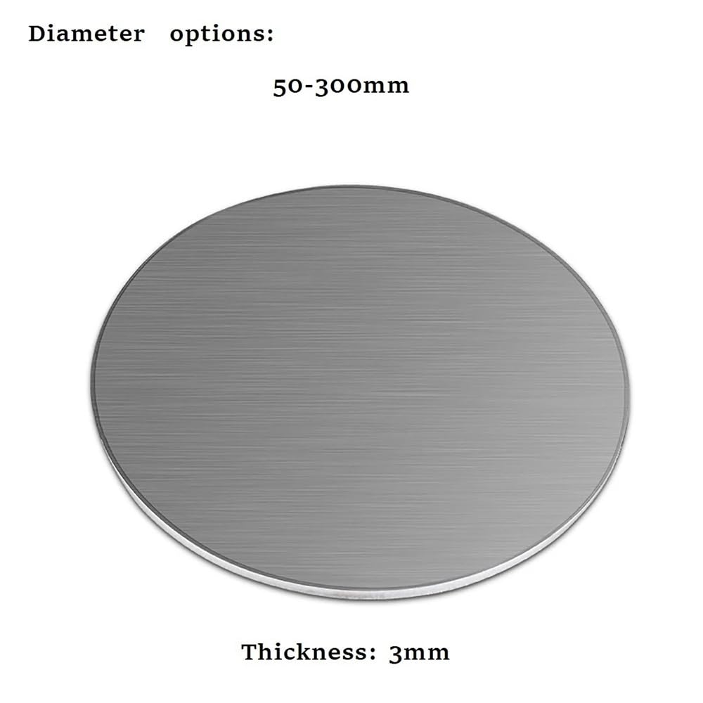 Plaque ronde en métal résistant aux chocs, 2,5 mm, diamètre extérieur plat de 50 mm à 300 mm, inox, 1 pièce(100mm)