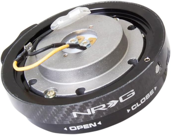 NRG Innovations Thin Version Steering Wheel Quick Release Hub, 6x70 & 6x74mm Bolt Patterns, 1" Depth Universal Quick Release Kit, Carbon Fiber Ring, NRG-SRK-400CF